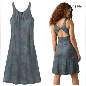 PrAna Athletic Dress Skypath Chalkboard Dotty Travel Dress Size 1X